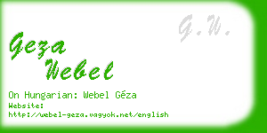 geza webel business card